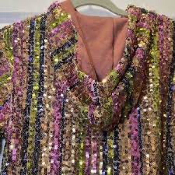 COPY - NWOT Anthropologie sequin hoodie Xs - Picture 3 of 3
